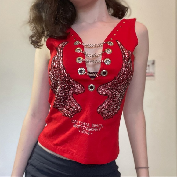 "Biketober fest" jewelled tank - Picture 2 of 6